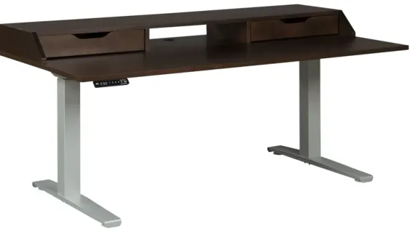 Hekman Adjustable Height Desk 2-Drawers Frosted Silver