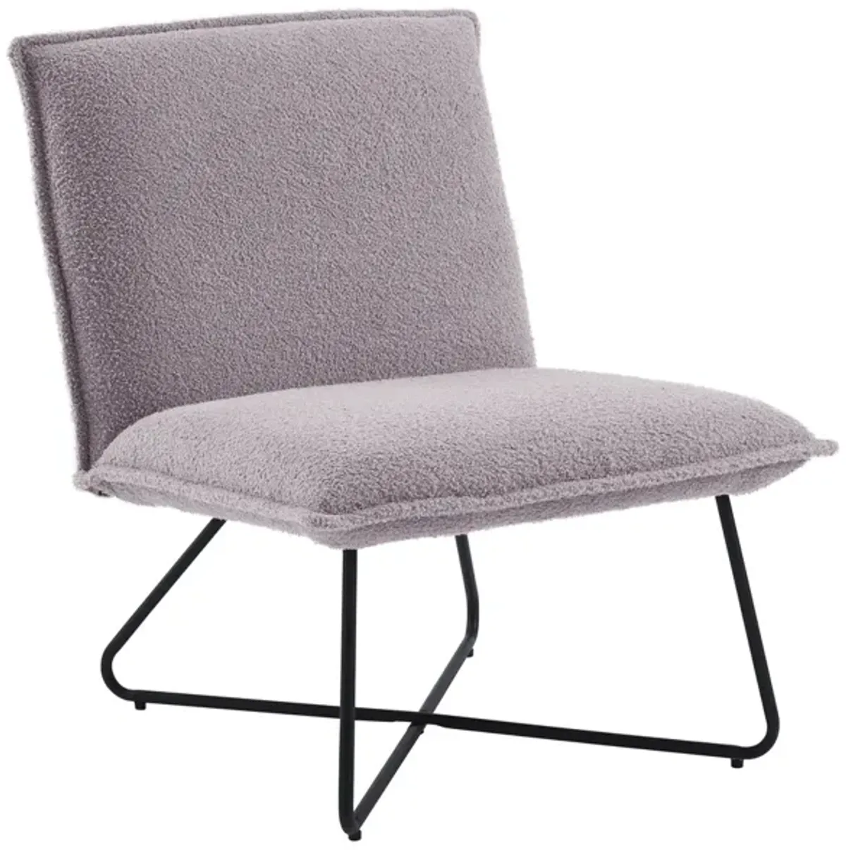 Linon Kelvin Sherpa Grey Armless Chair