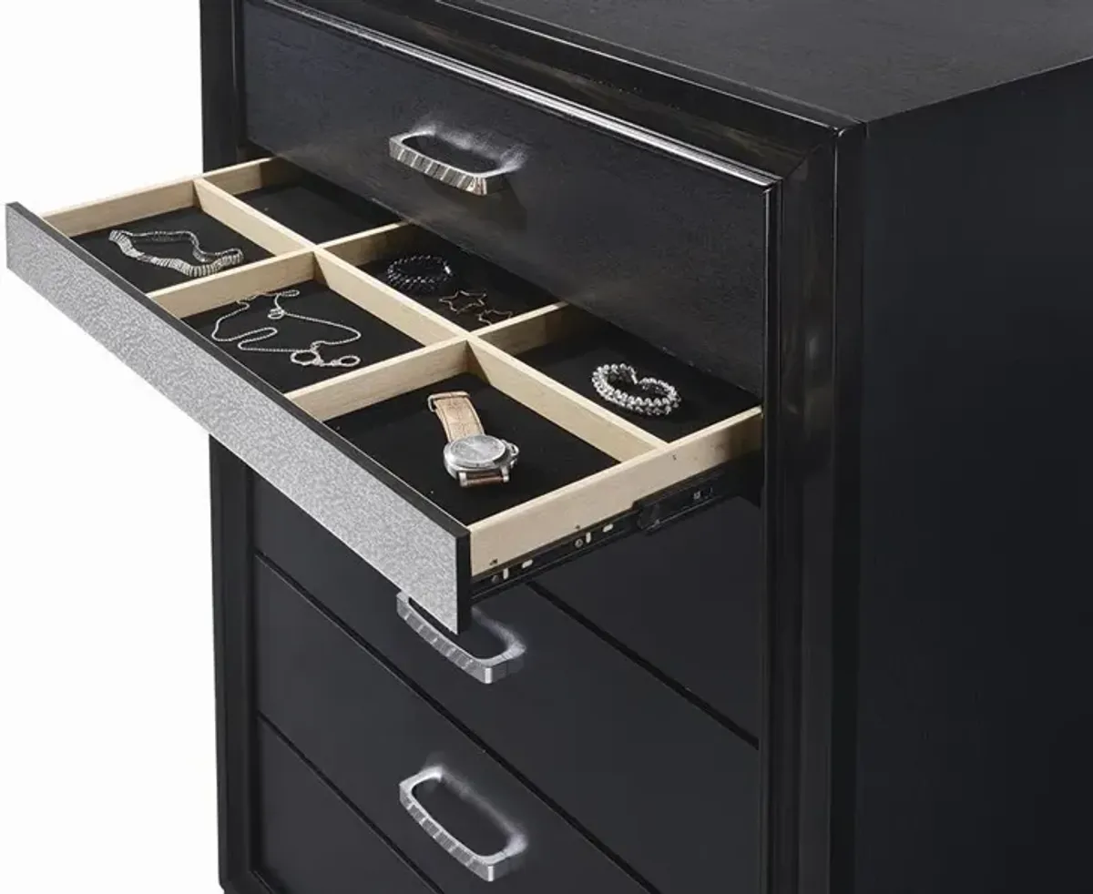 Coaster Miranda 5-Drawer Bedroom Chest Black