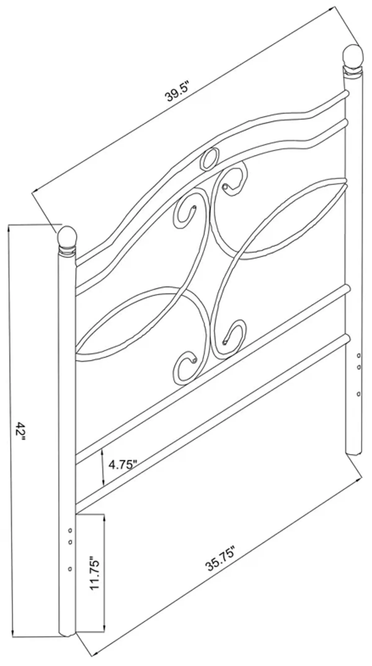 Coaster Callie Metal Twin Open Frame Headboard Matte Black