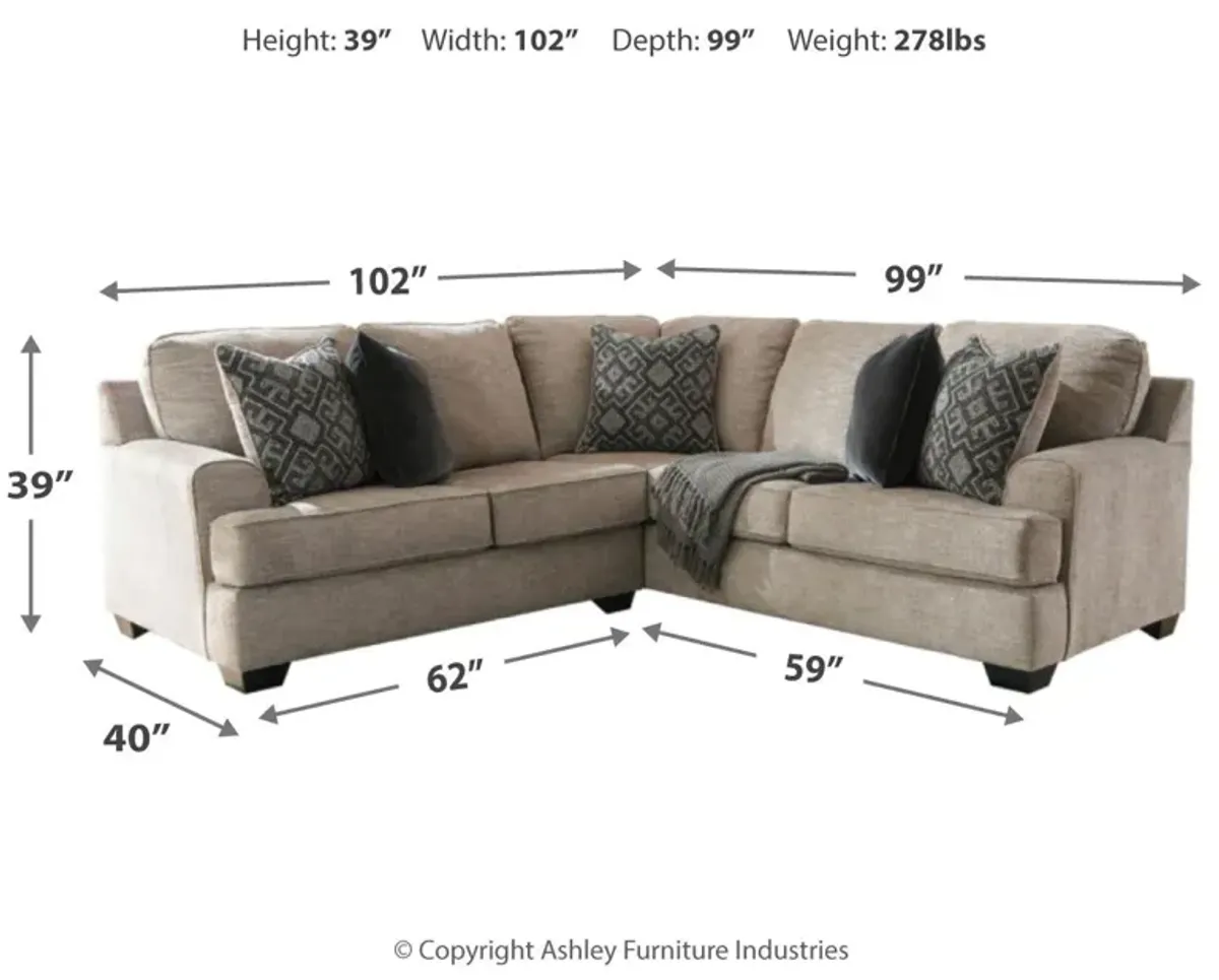 Ashley Bovarian 2-Piece Stone Sectional