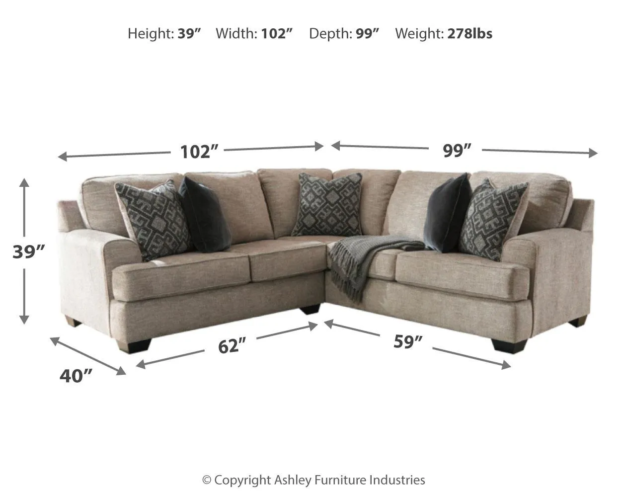 BOVARIAN 2-PIECE SECTIONAL STONE SIGNATURE DESIGN