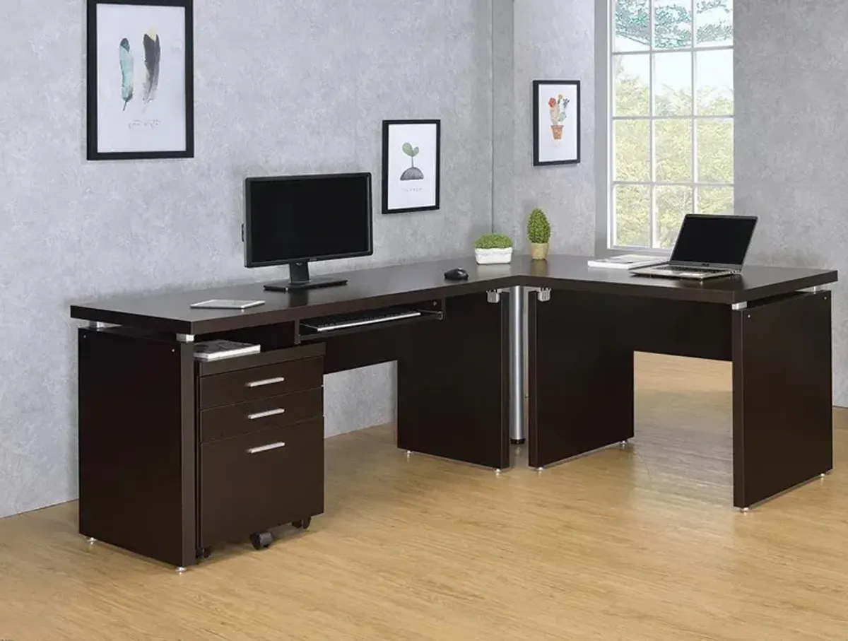 Coaster Skylar 55 Inch Computer Desk with Keyboard Drawer Cappuccino