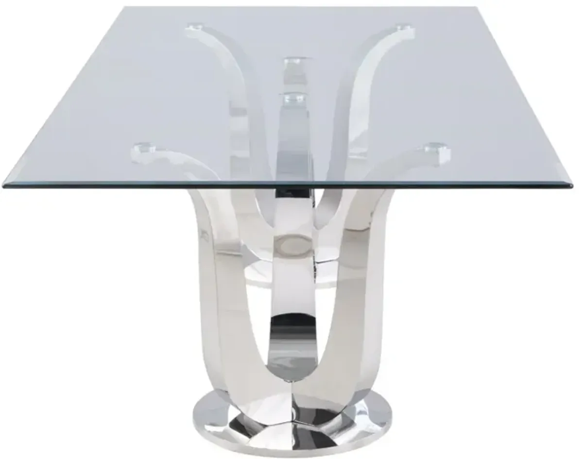 ADELLE CONTEMPORARY RECTANGULAR GLASS DINING TABLE