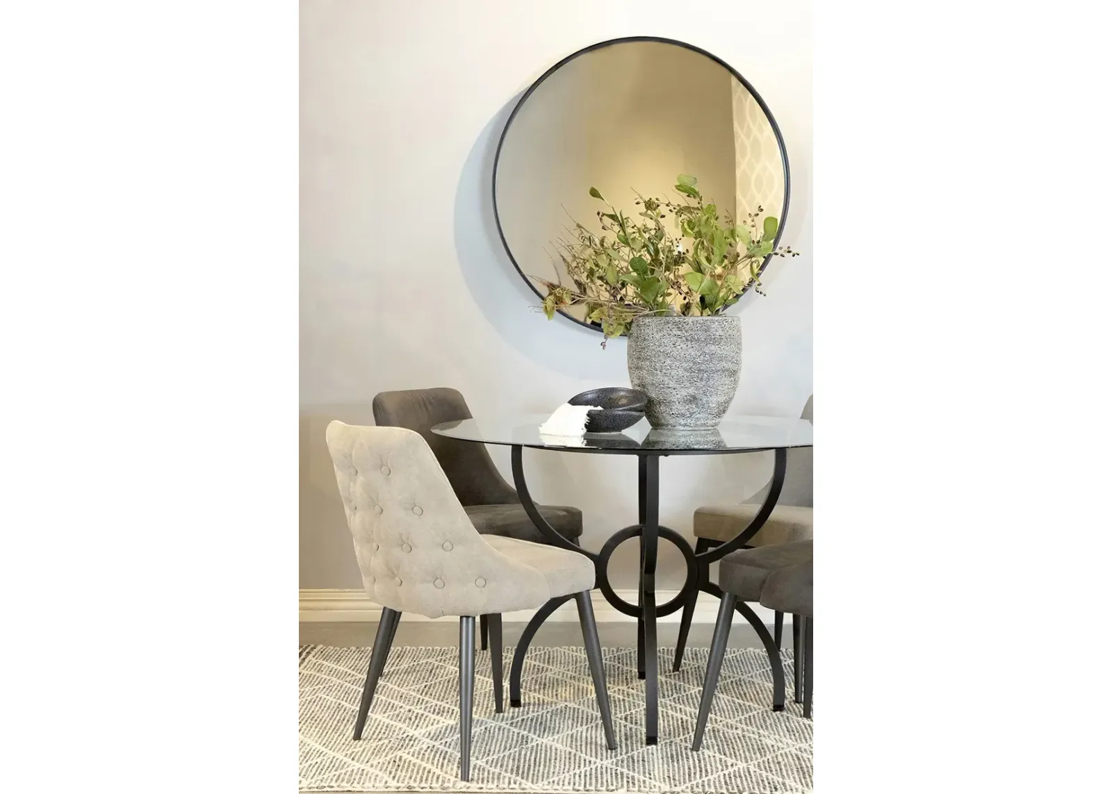 Coaster Cosmo Upholstered Dining Side Chair Light Grey