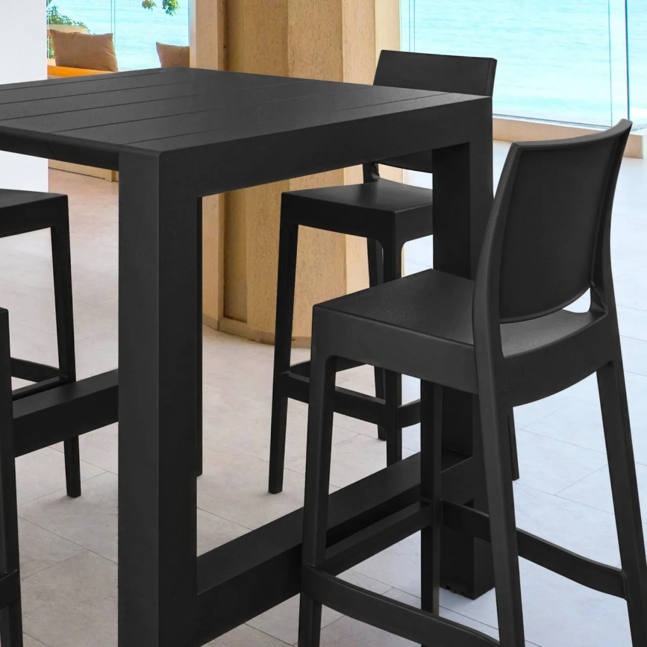 VEGAS MAYA 5-PC BAR SET WITH 39" TO 55" EXTENDABLE BLACK