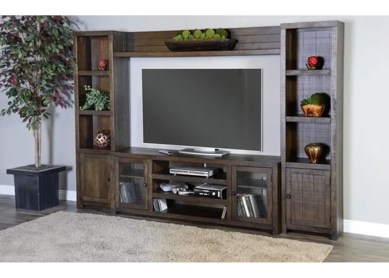 Sunny Designs Homestead Tobacco Leaf Entertainment Wall