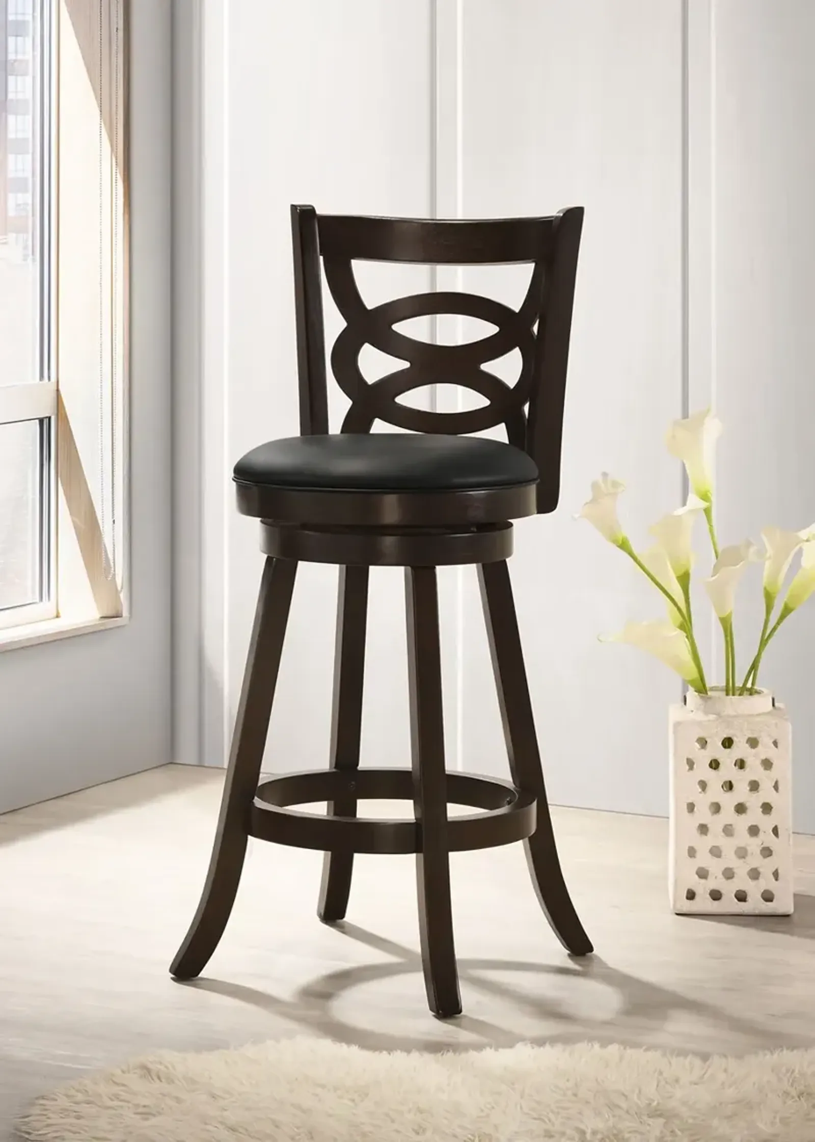 Coaster Calecita Wood Swivel Bar Stool Cappuccino