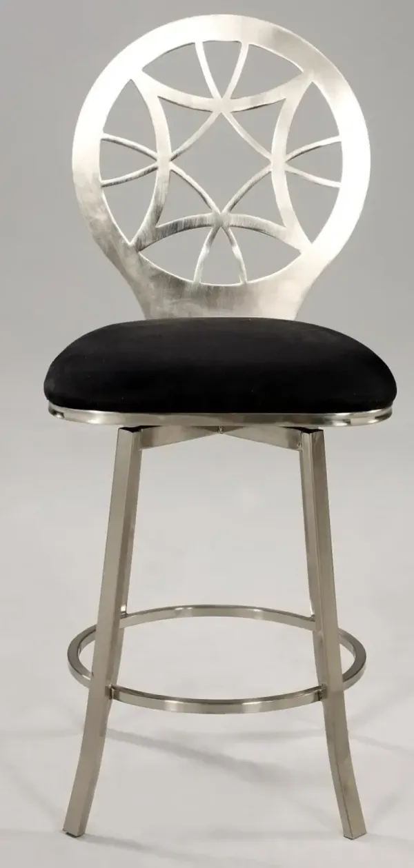 Chintaly Laser Cut Round Back Memory Swivel Counter-Height Stool
