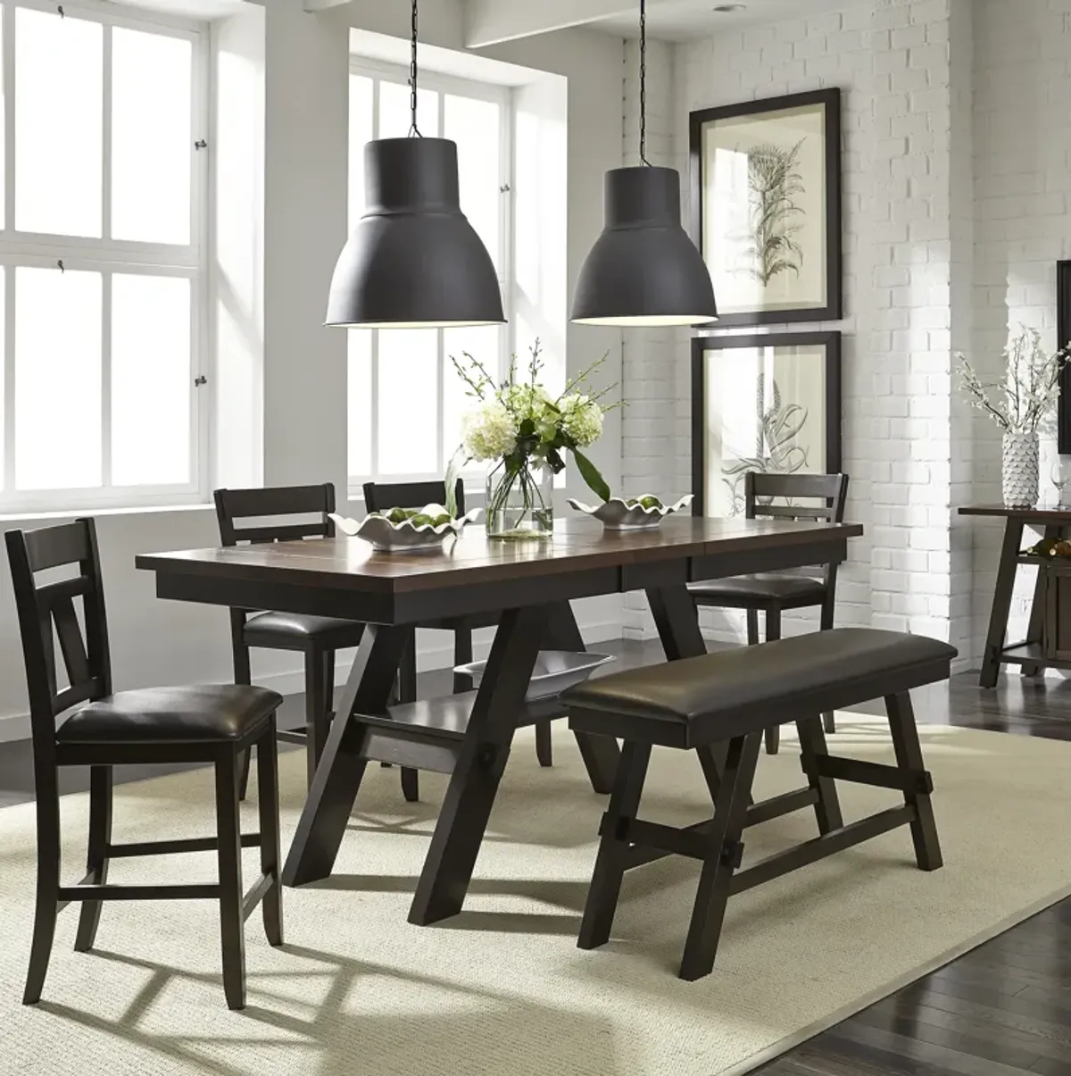 Liberty Furniture Lawson Dark Espresso/Light Espresso Gathering Casual Dining Table