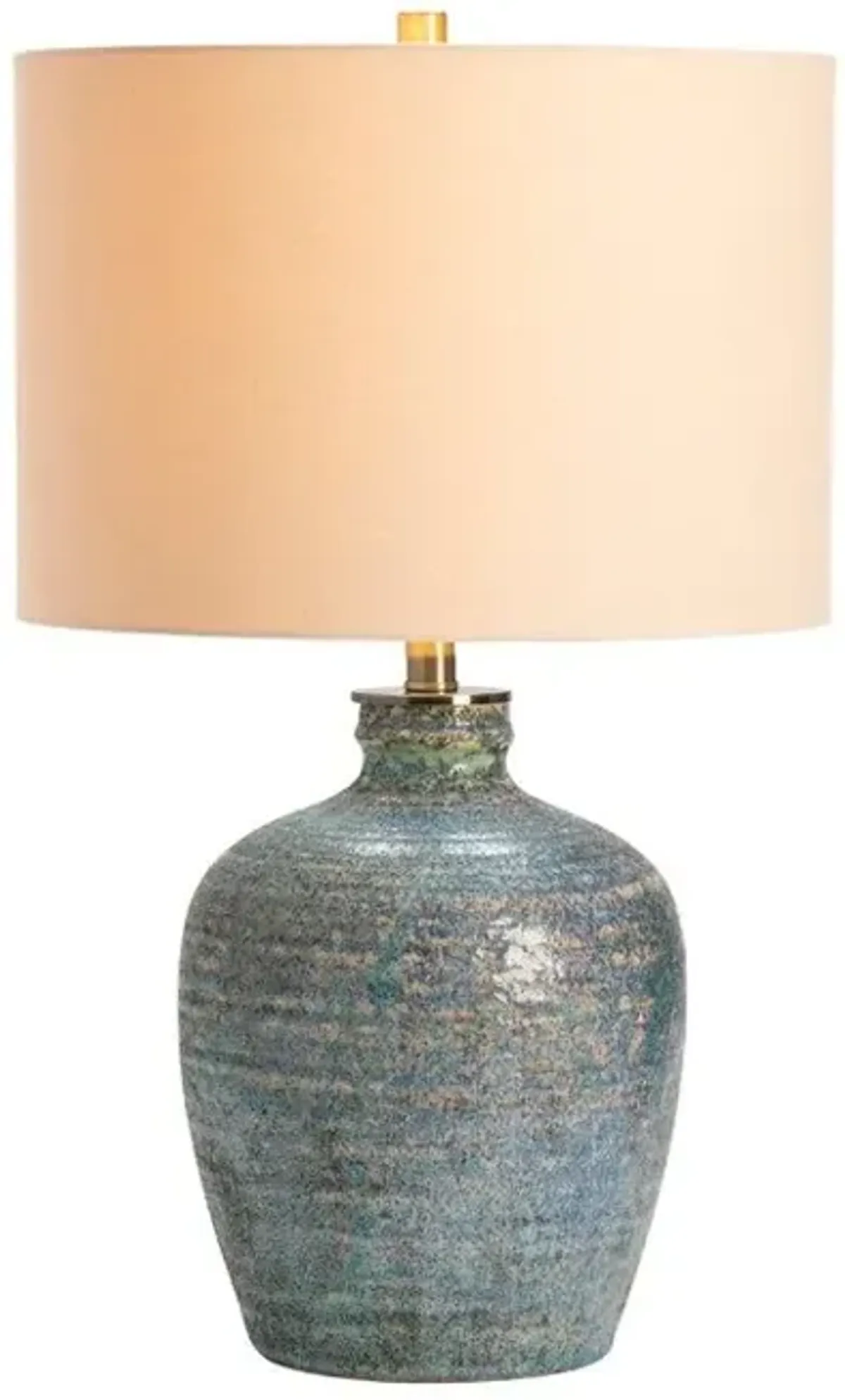 Crestview Blaze Earthenware Beige/Blue Table Lamp