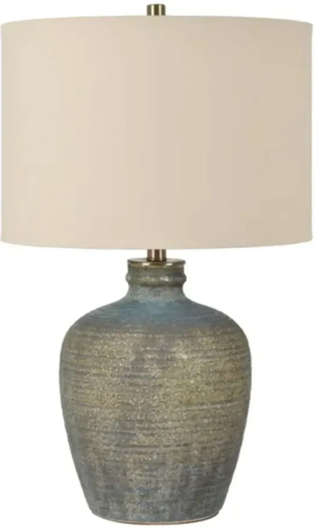 Crestview Blaze Earthenware Beige/Blue Table Lamp