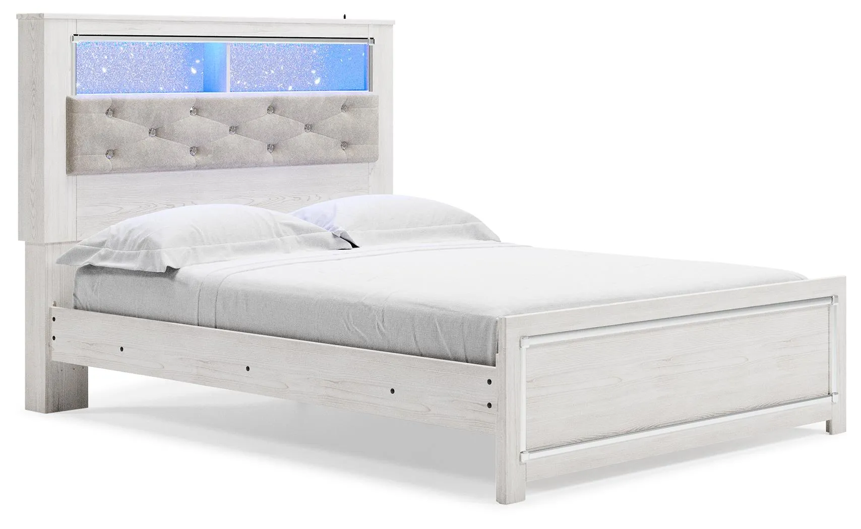 ALTYRA QUEEN PANEL BOOKCASE BED WHITE SIGNATURE DESIGN