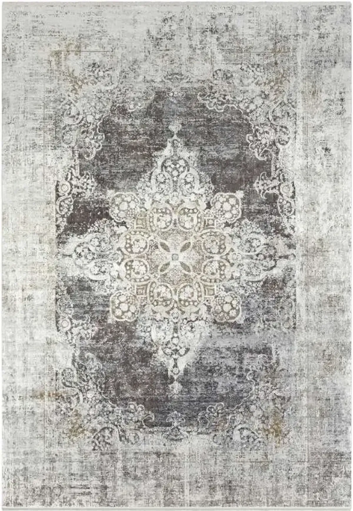 Uttermost Poneto Charcoal/Gray/Saffron/White 5 X 8 Area Rug