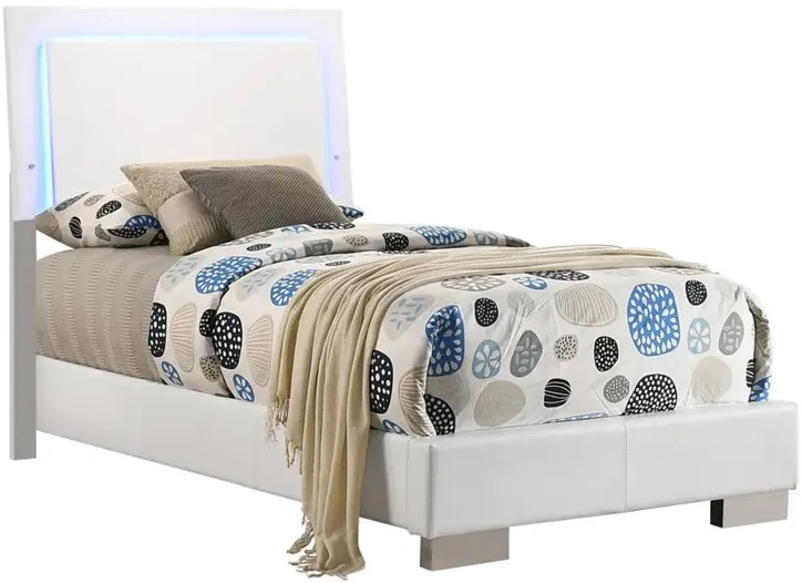 FELICITY LIGHTED TWIN BED GLOSSY WHITE