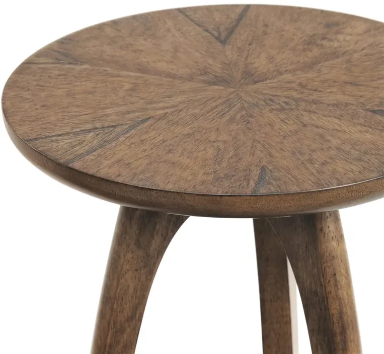 LAX 20 INCH ROUND END TABLE WITH STORAGE IN WARM NUTMEG