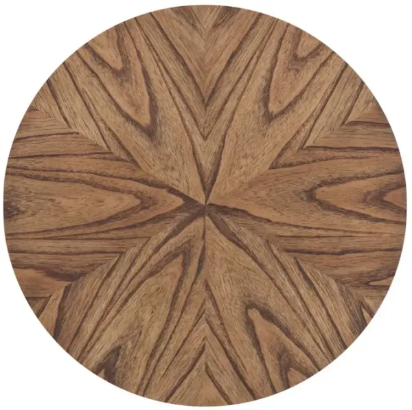 Martin Svensson Lax 20 Inch Round End Table with Storage in Warm Nutmeg