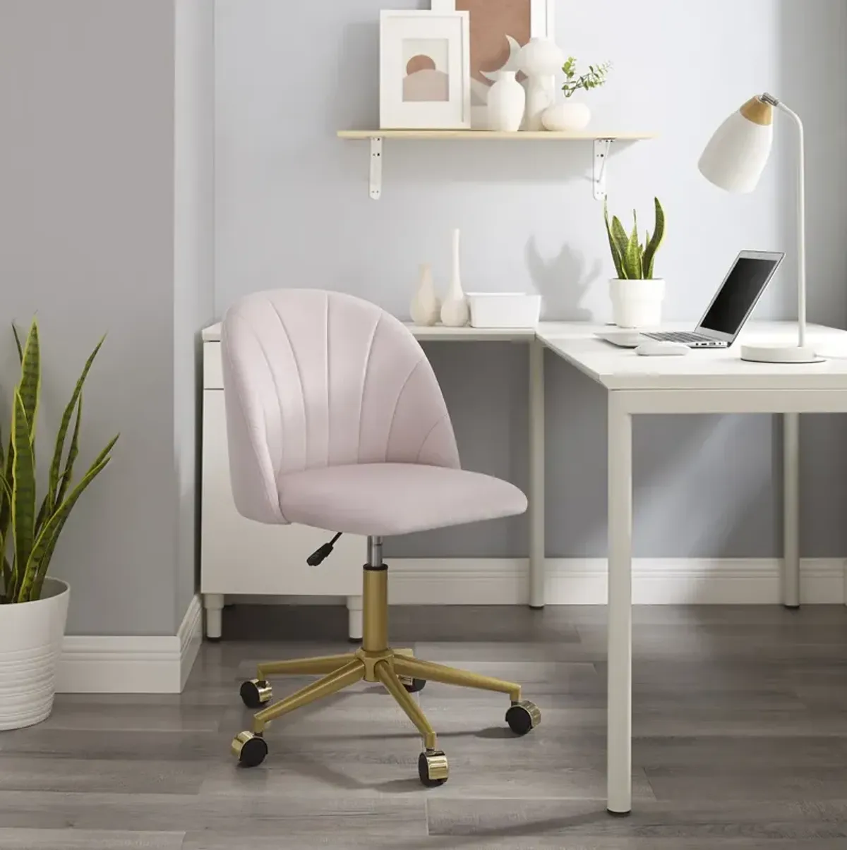 Linon Adalynn Blush Pink Desk Chair