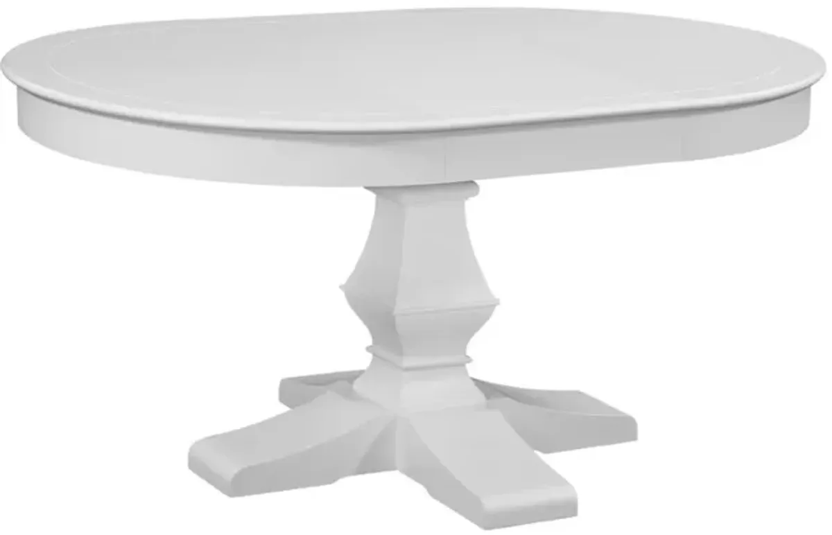 American Woodcrafters Cottage Traditions White Finish 5-Piece Pedestal Table Dining Set