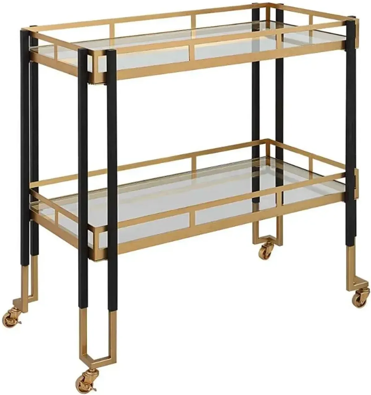 Uttermost Kentmore Black/Gold Bar Cart