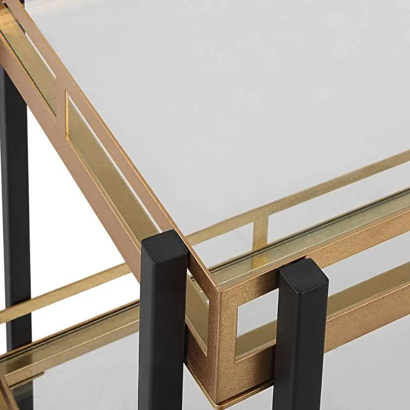 KENTMORE BLACK/GOLD BAR CART