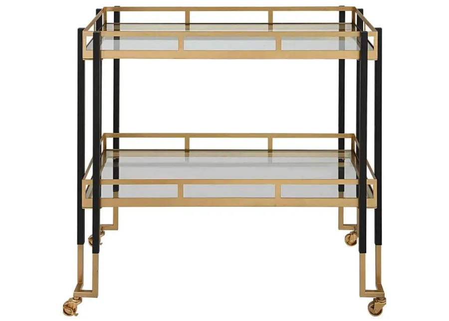 KENTMORE BLACK/GOLD BAR CART