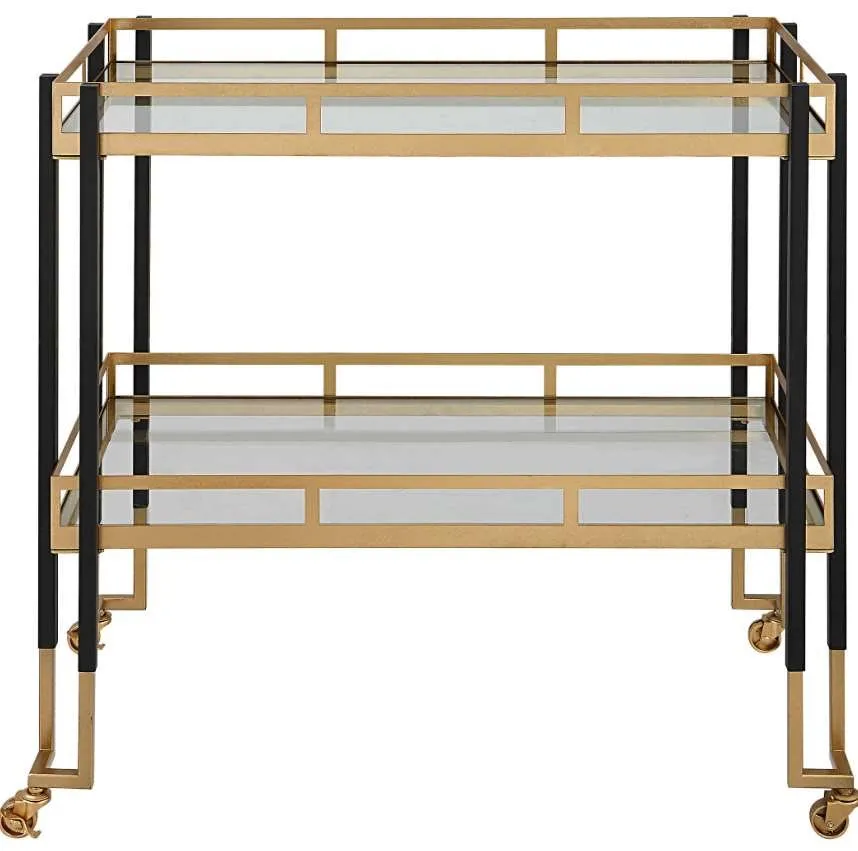 KENTMORE BLACK/GOLD BAR CART