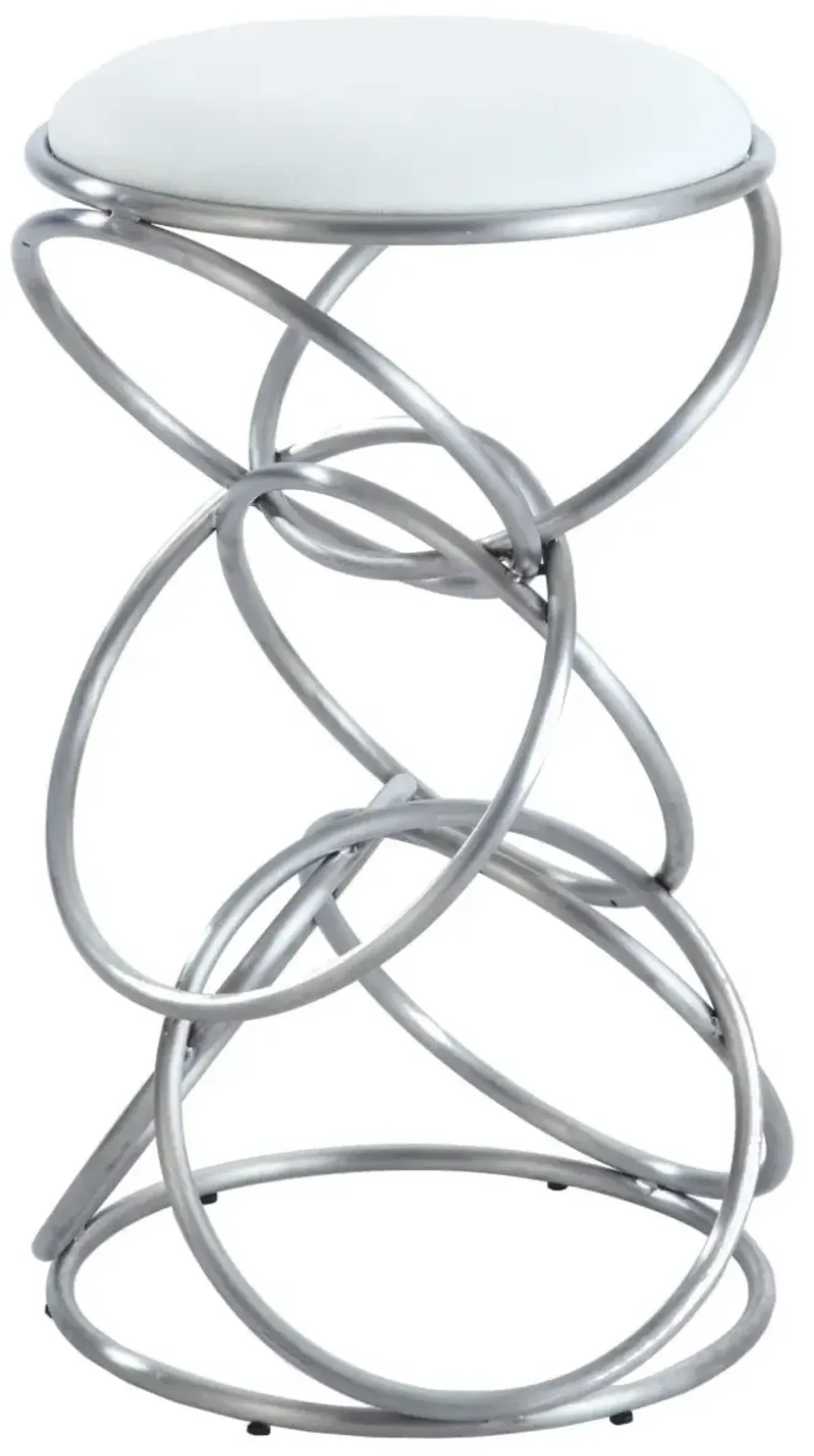 Chintaly White Interlocking Multi-Ring Counter Stool