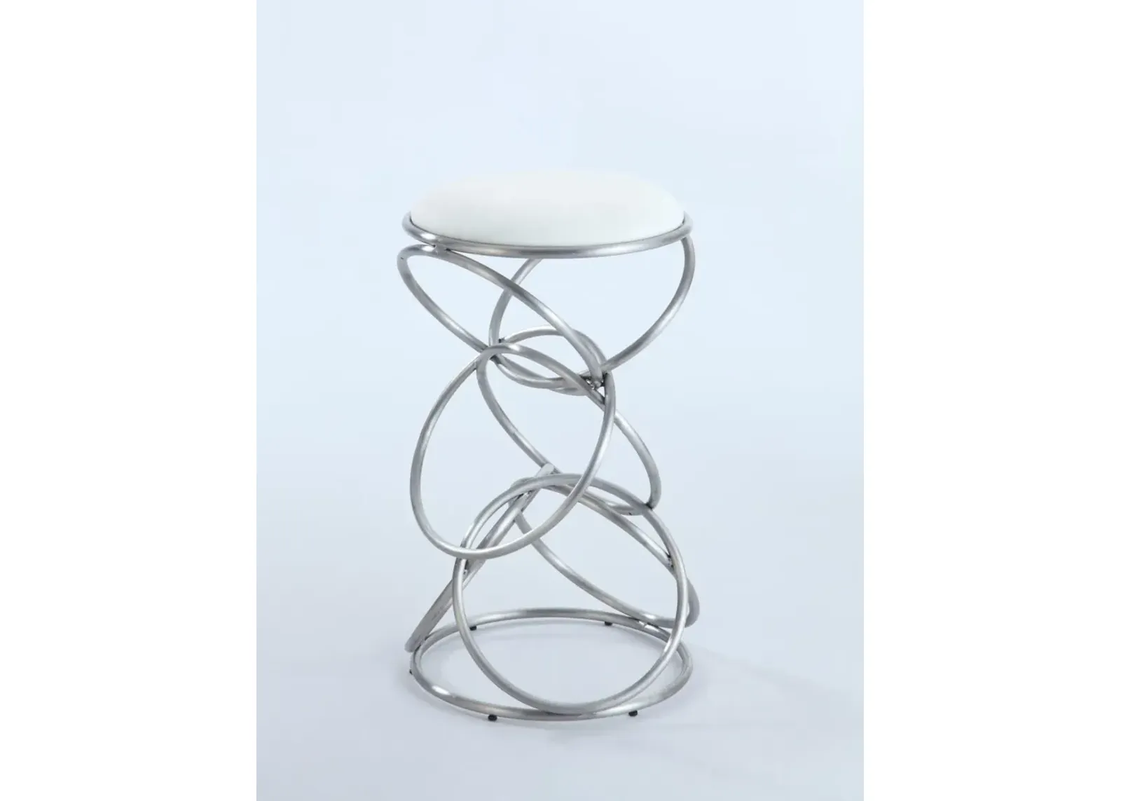 Chintaly White Interlocking Multi-Ring Counter Stool