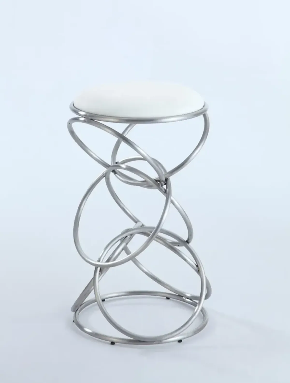 Chintaly White Interlocking Multi-Ring Counter Stool