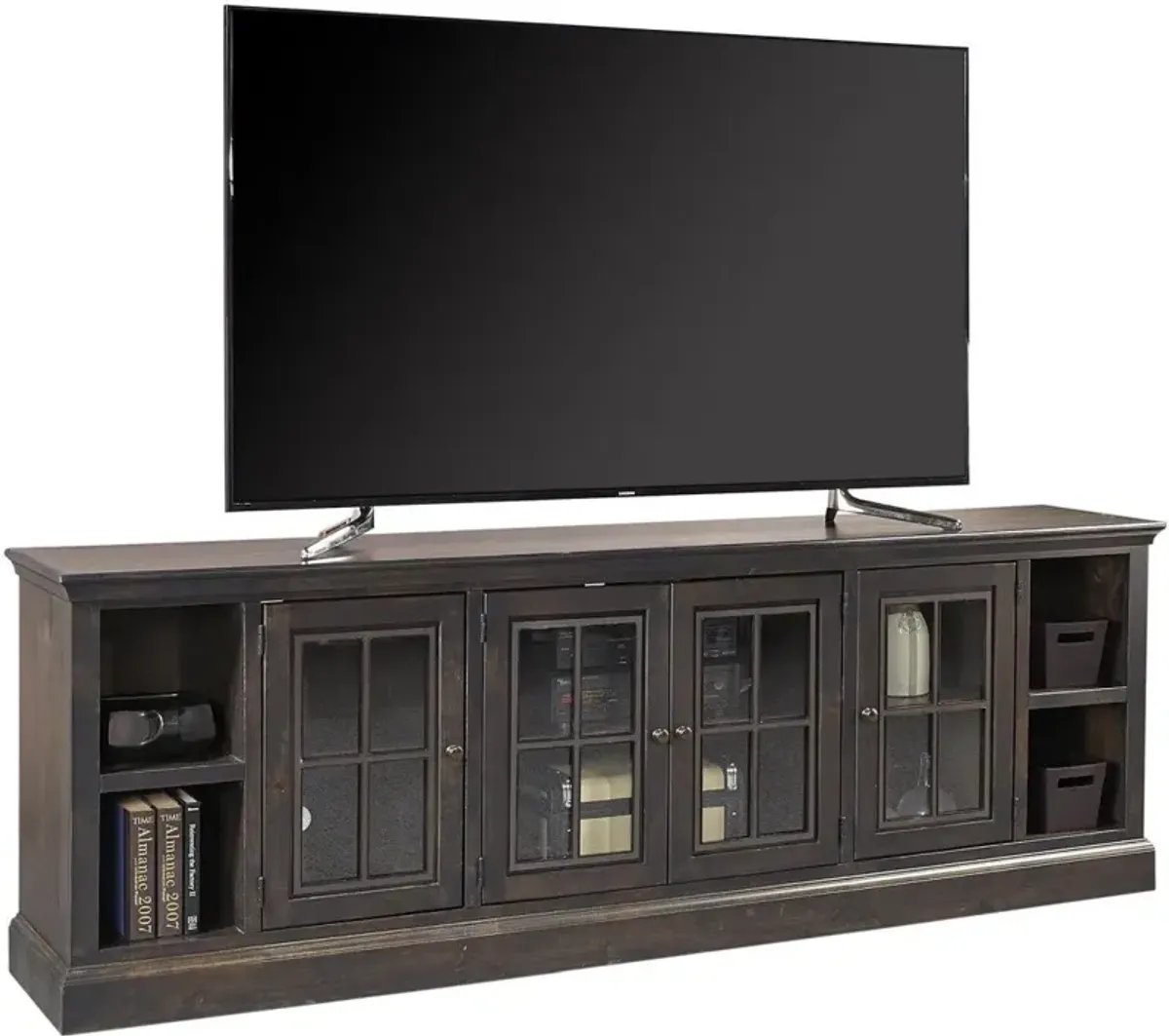 Aspenhome Churchill 96 Inch 4-Door Smokey Grey TV Console