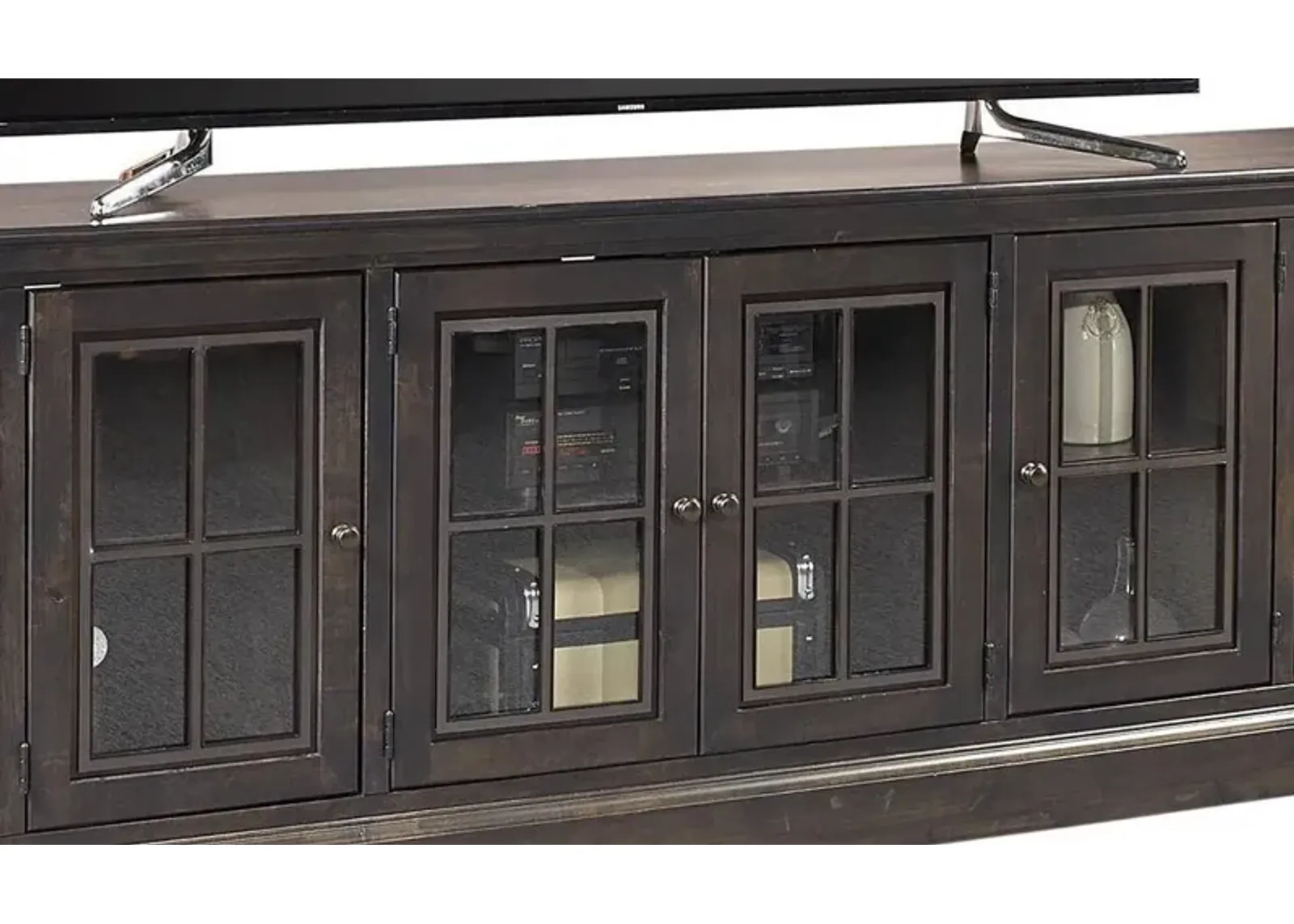 Aspenhome Churchill 96 Inch 4-Door Smokey Grey TV Console