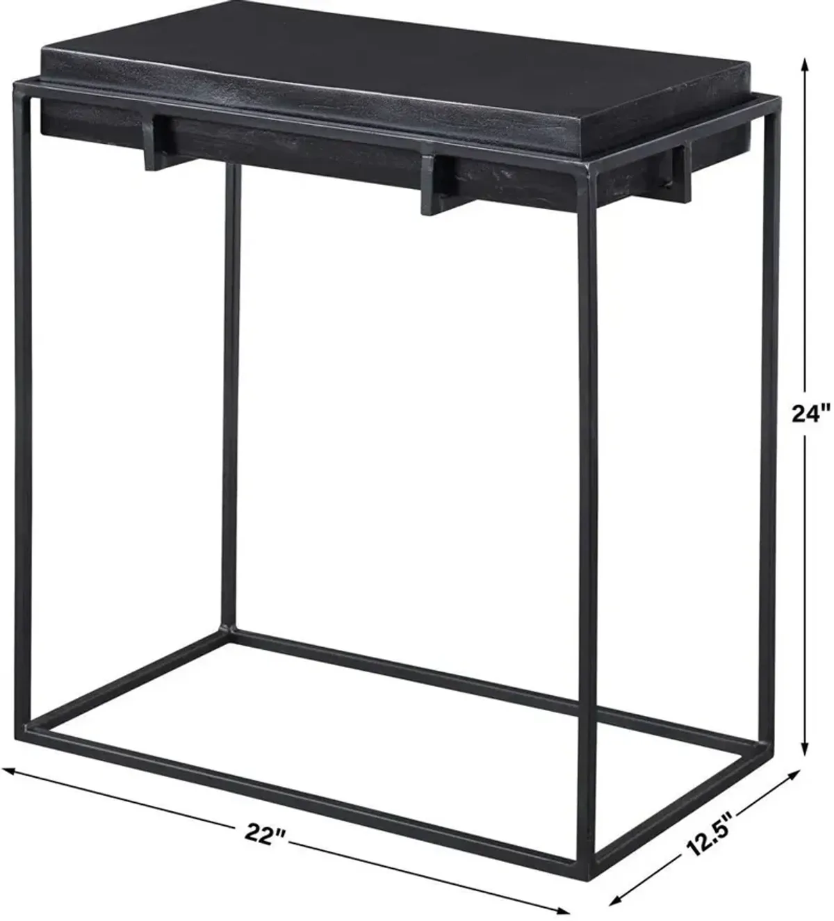 Uttermost Telone Dark Oxidized Black Modern Side Table