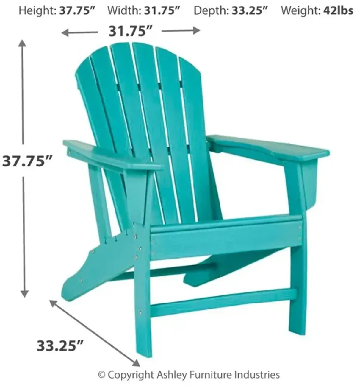 Hudson's Furniture Exclusive Vibrant Turquoise Outdoor Adirondack Chair