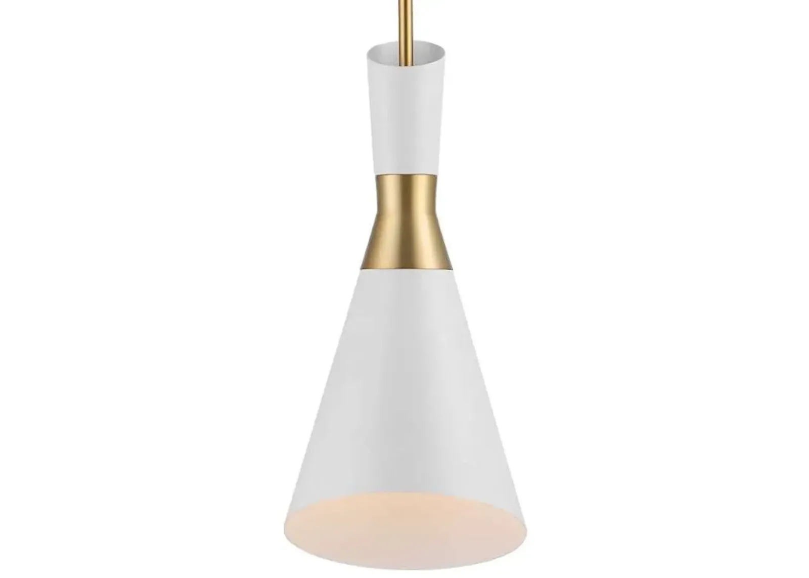 Uttermost Eames 1-Light Antique Brass/White Mini Pendant