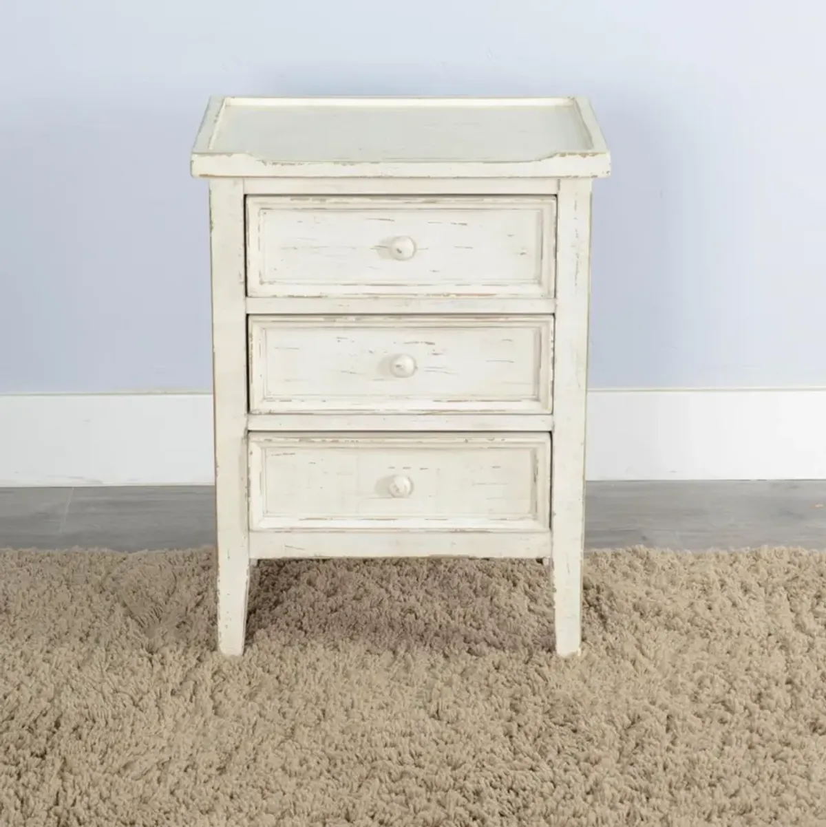 Sunny Designs Marina White Sand End Table