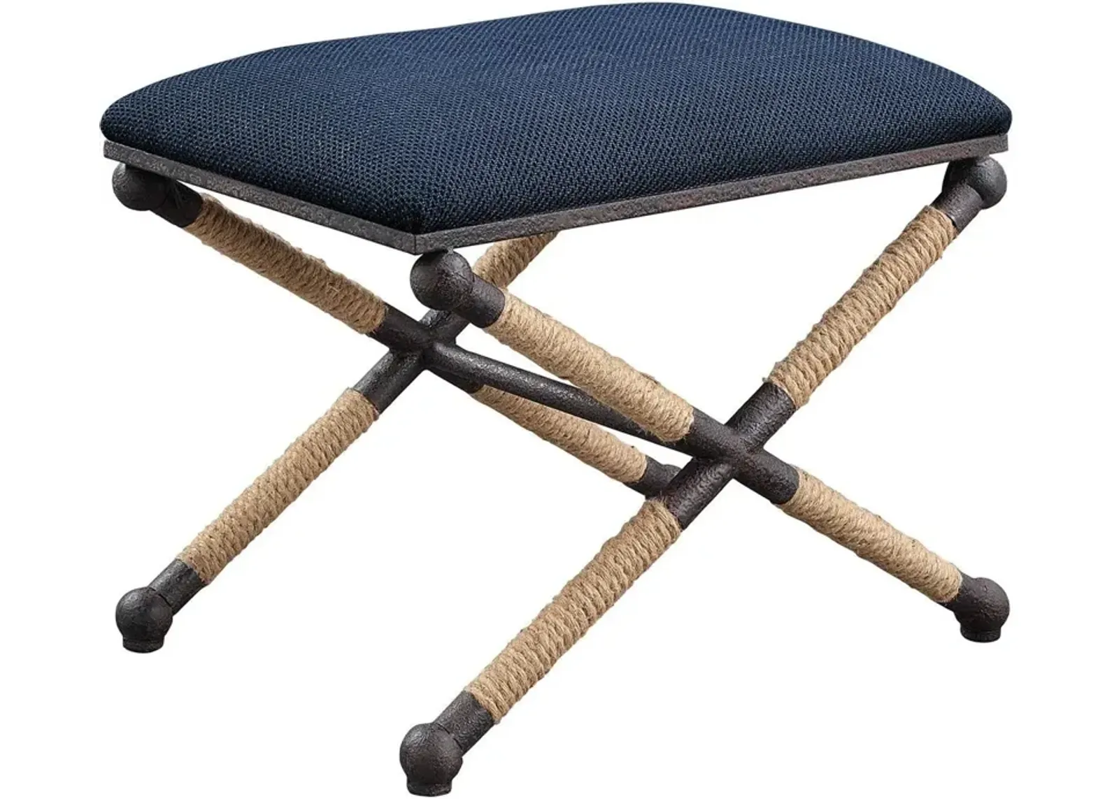 Uttermost Firth Small Navy Fabric Bench