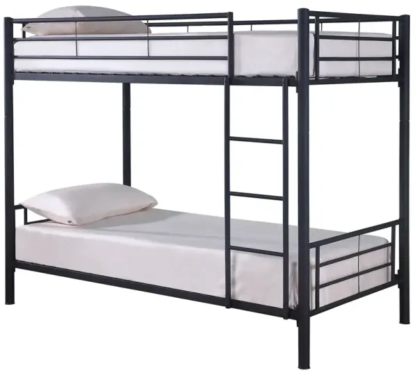 Coaster Hayward Metal Twin Over Twin Bunk Bed Black