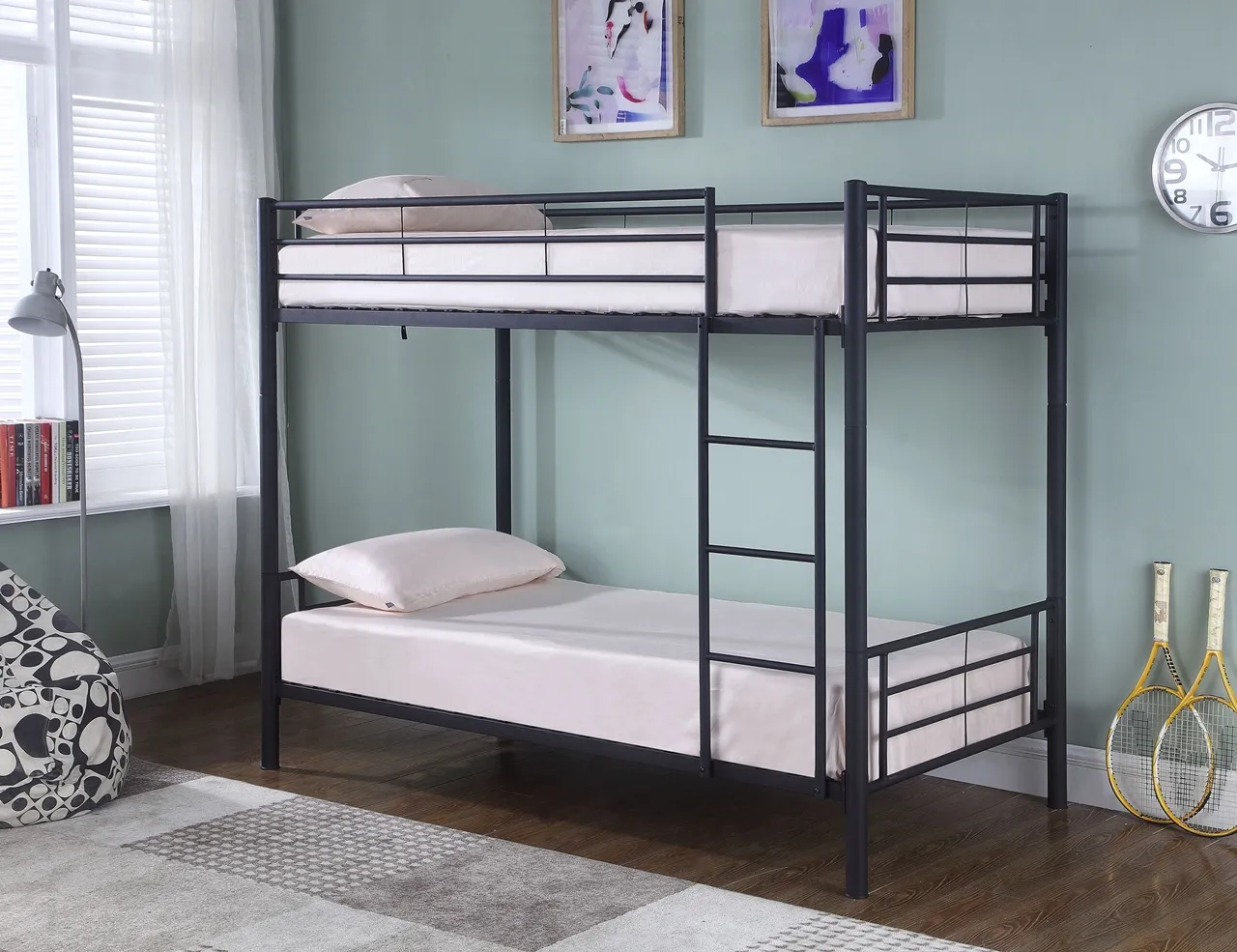 HAYWARD TWIN-OVER-TWIN BUNK BED BLACK