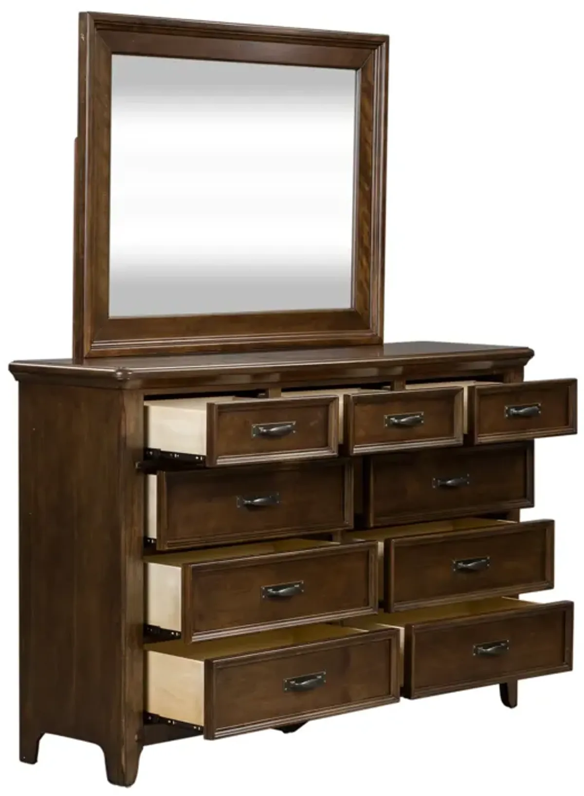 Liberty Furniture Saddlebrook Tobacco Dresser & Mirror Set