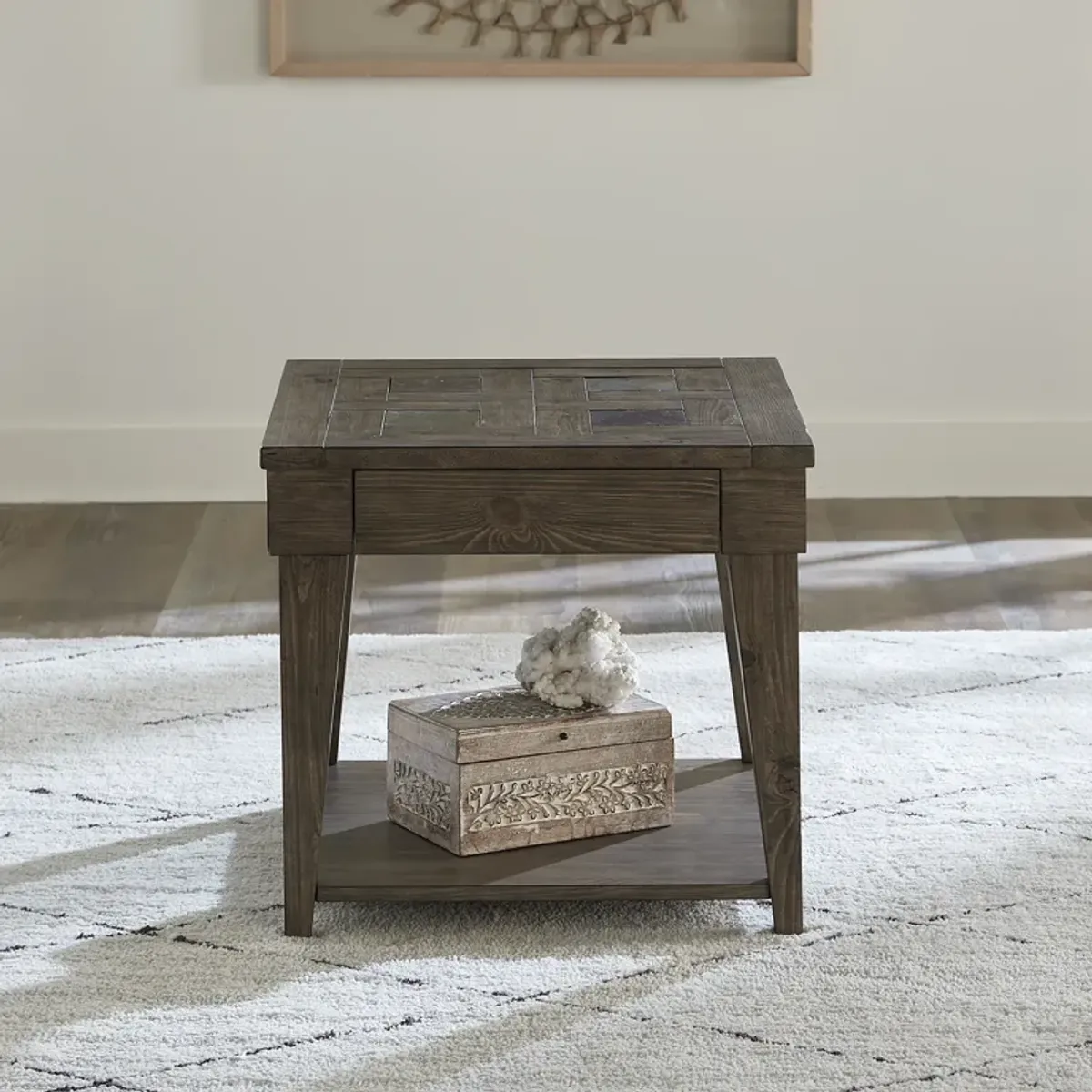 Liberty Furniture Arrowcreek Weathered Stone End Table