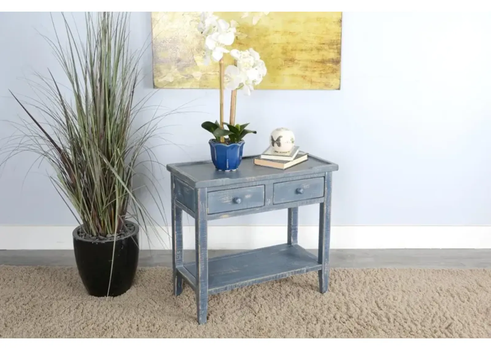 Sunny Designs Marina 26 Inch Ocean Blue Side Table