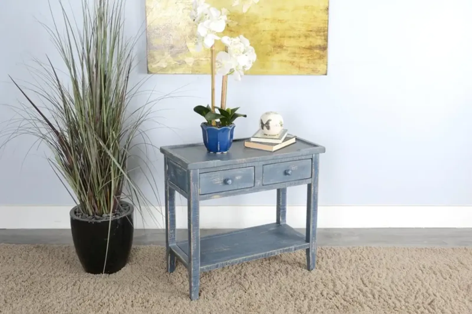 Sunny Designs Marina 26 Inch Ocean Blue Side Table