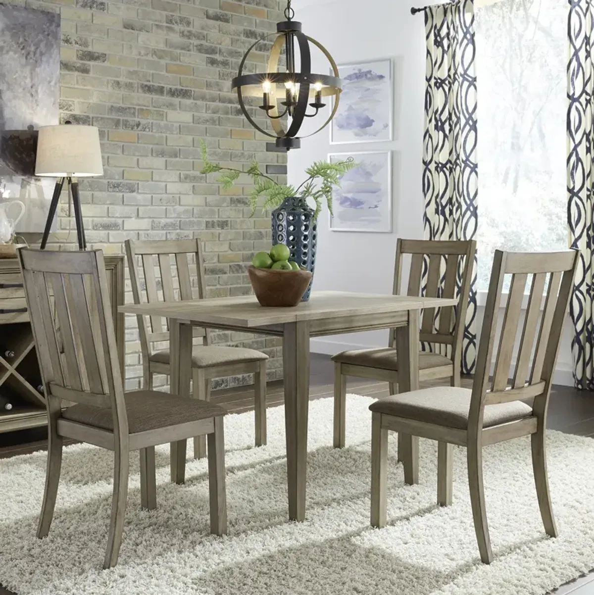 Liberty Furniture 5-Piece Drop Leaf Dining Table Set Sun Valley