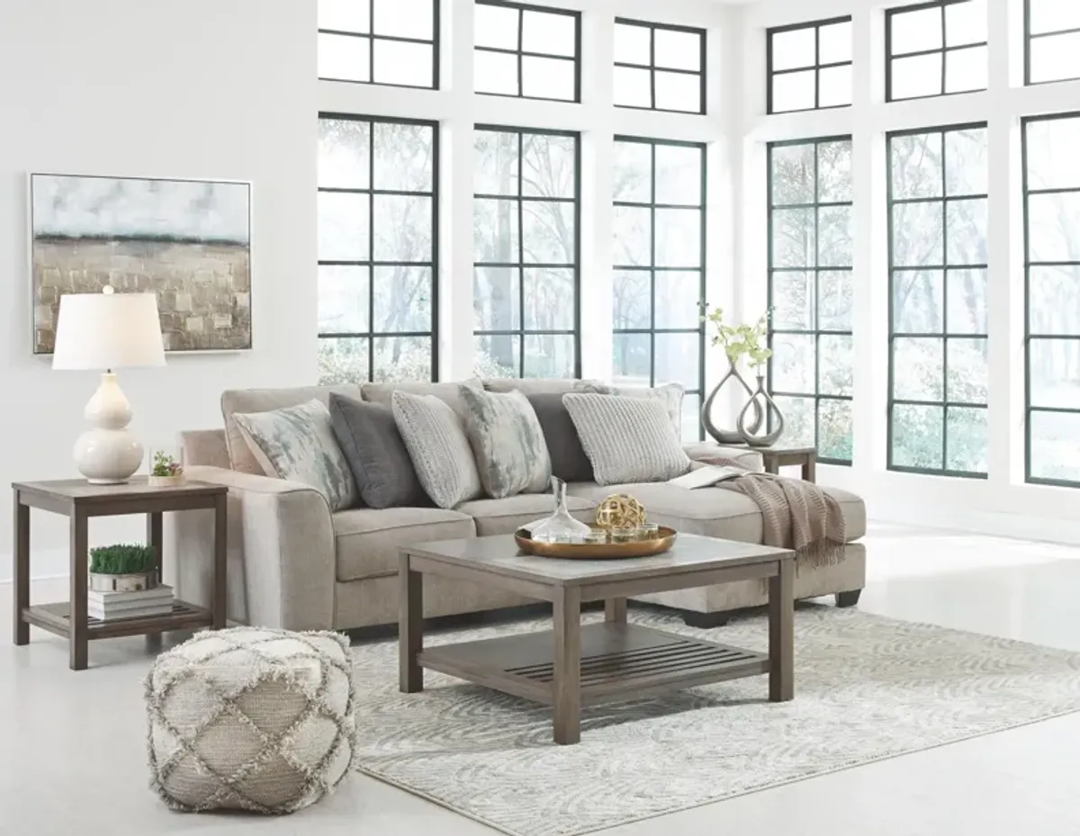 Ashley Ardsley 2-Piece Sectional Sofa with Chaise Right-Arm Facing Pewter