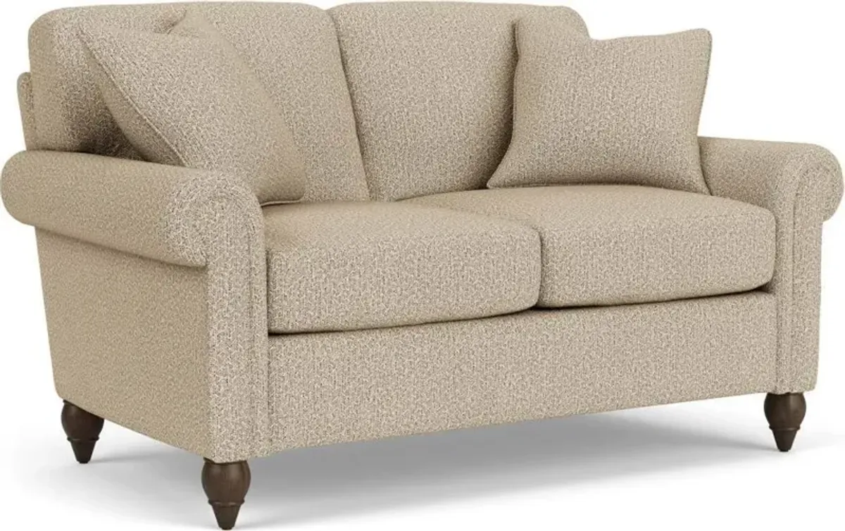 Flexsteel South Haven Rolled Arm Fossil Loveseat