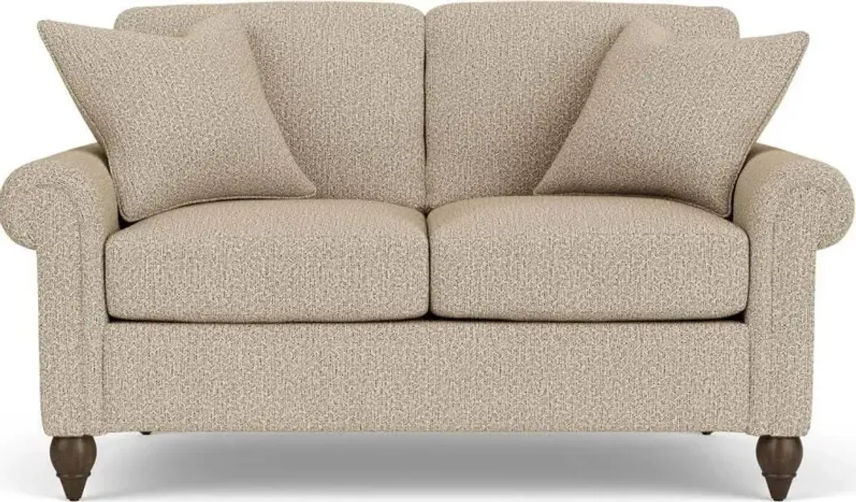 Flexsteel South Haven Rolled Arm Fossil Loveseat