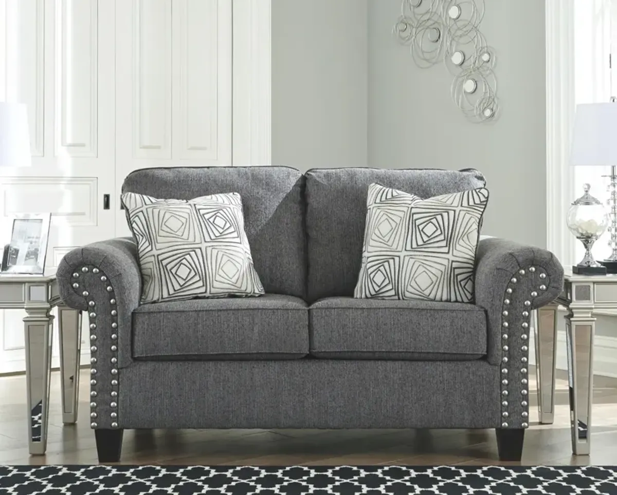 Ashley Agleno Loveseat Charcoal Benchcraft