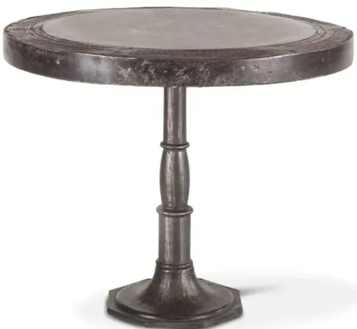 Home Trends Design Steampunk 36 Inch Round Marble & Cast Iron Table