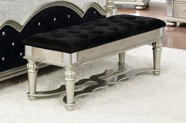 HEIDI BENCH METALLIC PLATINUM